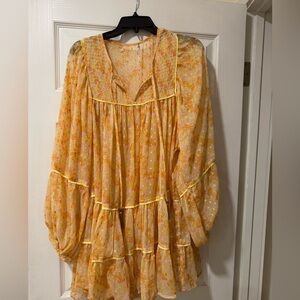 Free People Yellow mini dress